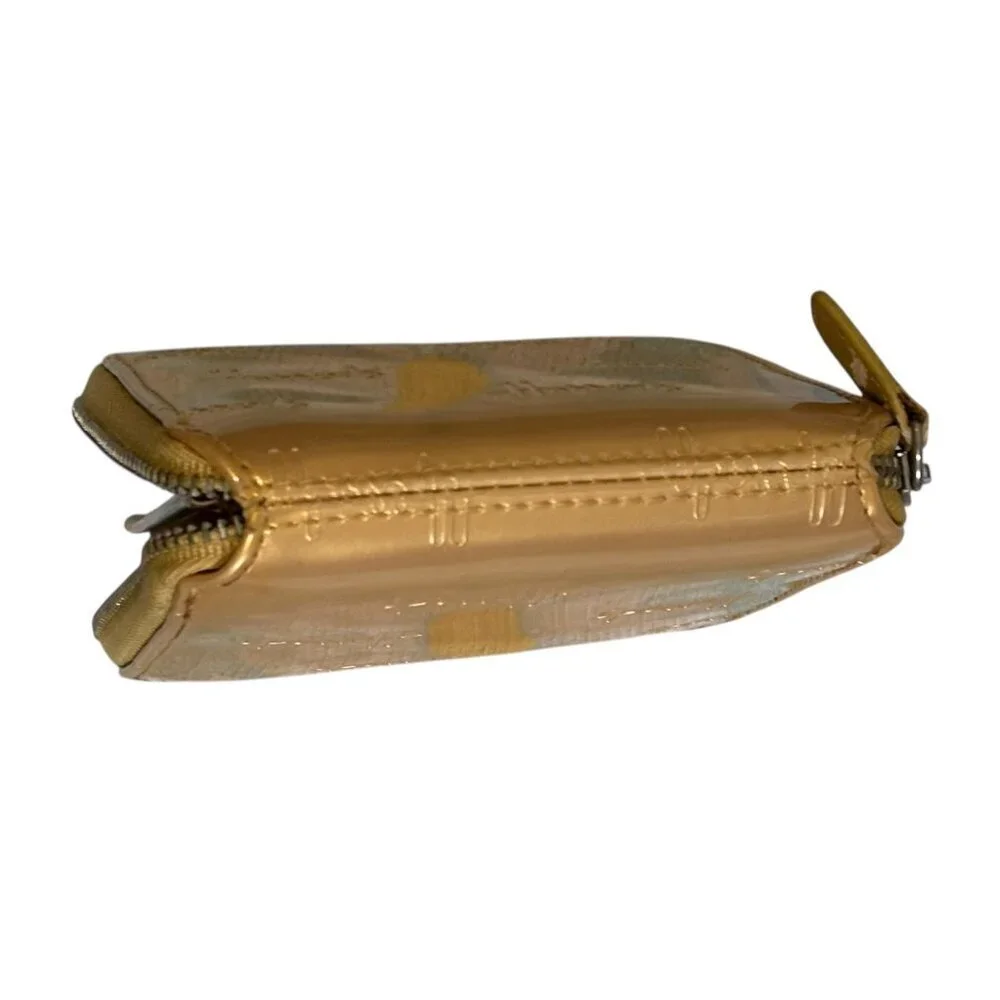 Harrods Gold Patent Zip Wallet